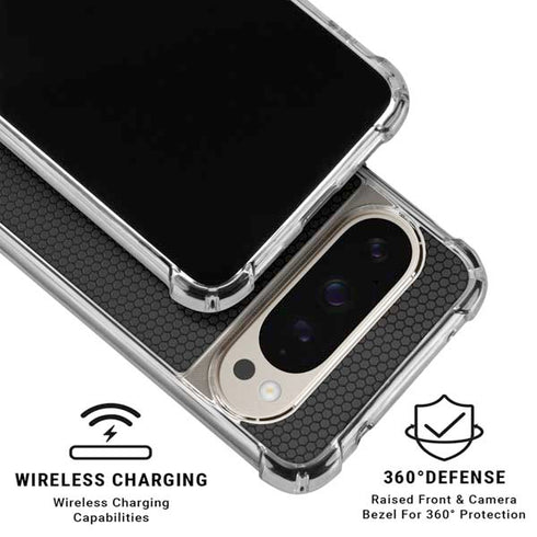 Specialty Vinyl Black Hex Texture Pixel 9 Pro XL Clear Case
